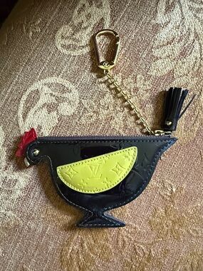 Brown  Patent Chicken Coin Pouch with Yellow Wing and Red Comb
